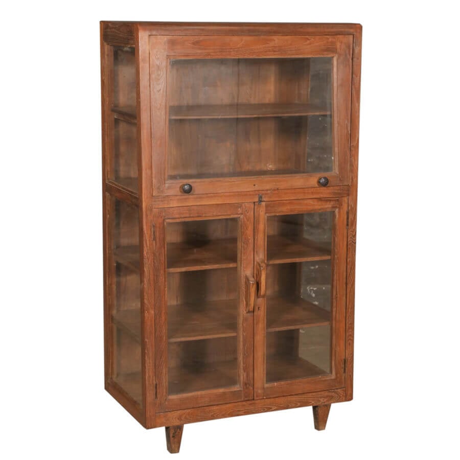 Teak Cabinet with Glass Style Four: Available at City Home PDX