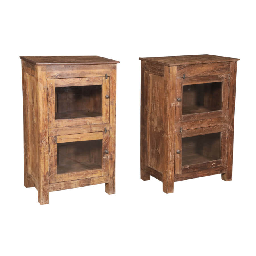 Wooden Cabinet with Glass: Available at City Home PDX