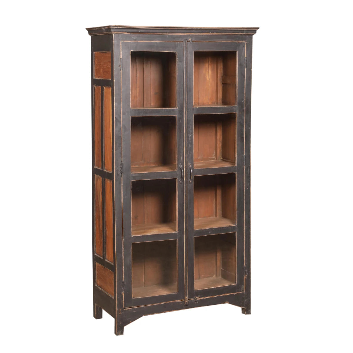 Tall Teak Dark Wood Cabinet-Style B: Product View
