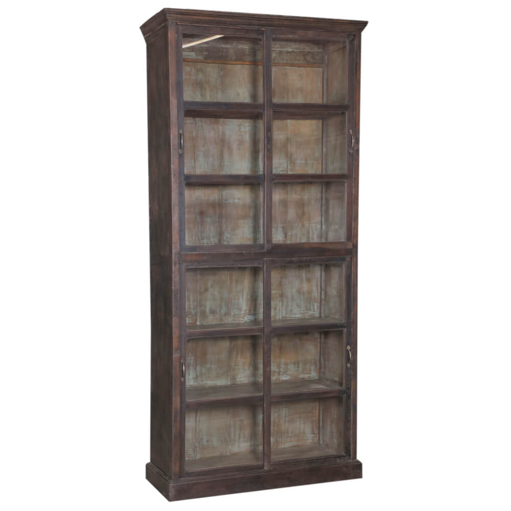 Teak Wood Cabinet with Glass-Style B: Product View