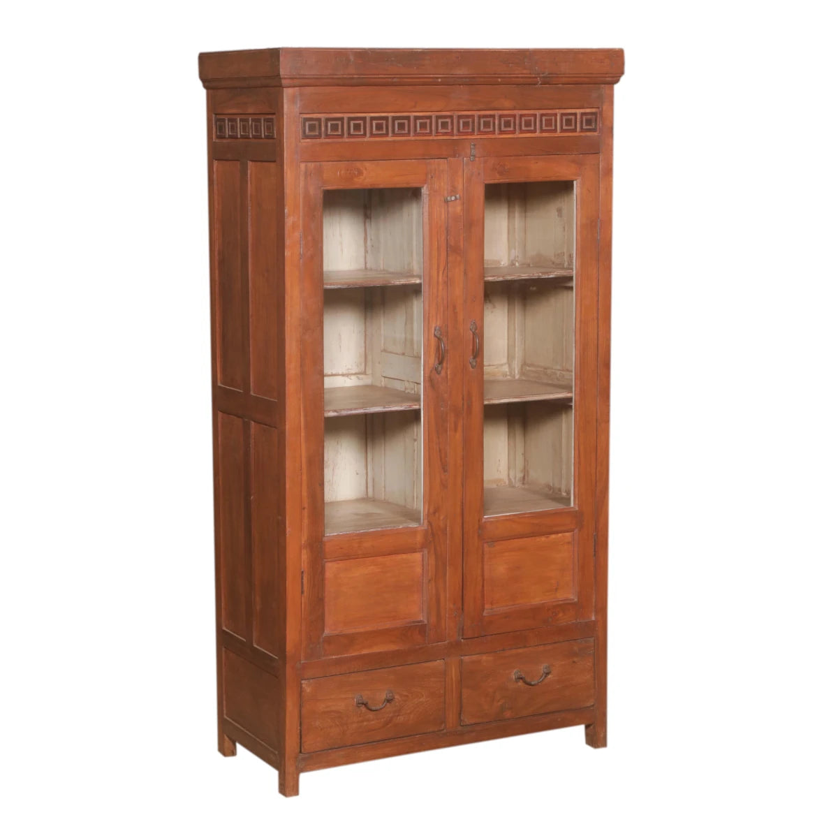 Handmade 2 Door Cabinet with Glass-Style Five: Product View