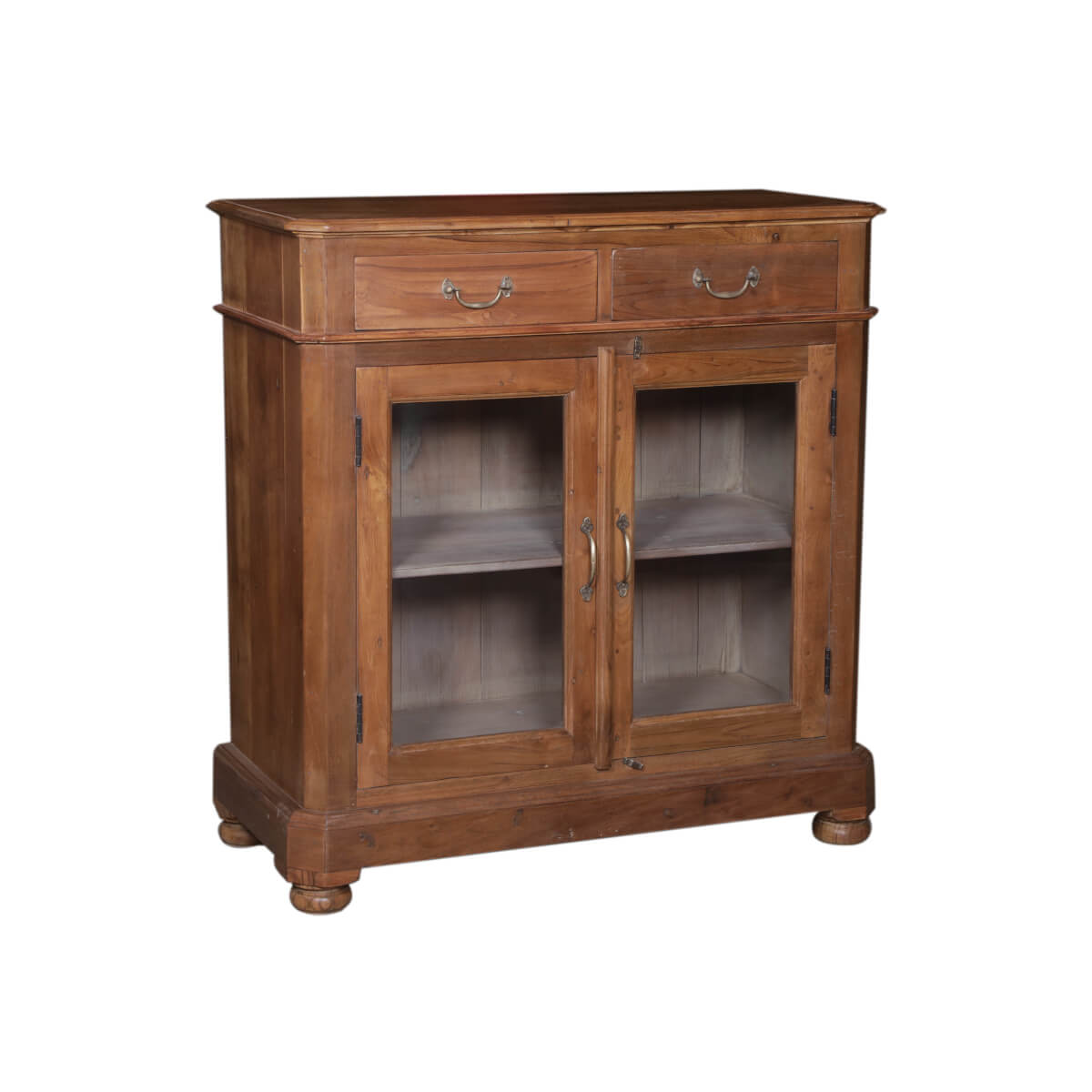 Small Teak Cabinet with Glass-Style C: Product View