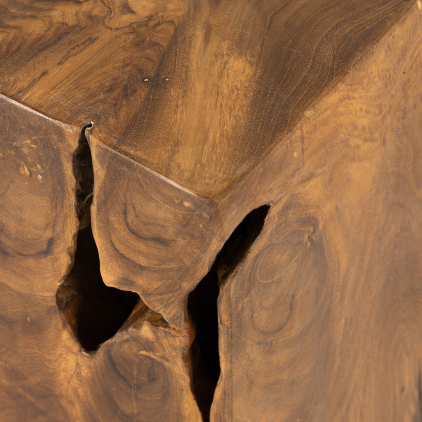 Teak Square Stool: 2nd Product Finish View