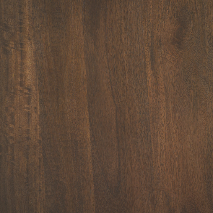 Terra Round Fluted Coffee Table-Dark Brown Wood: Product Finish View