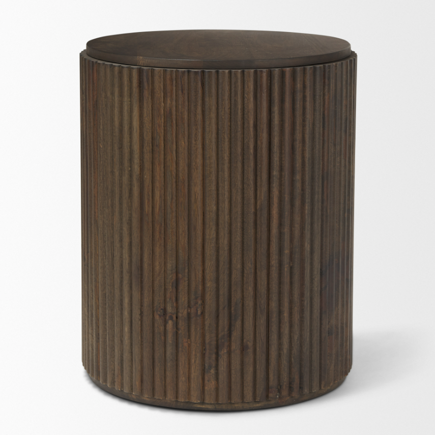 Terra Side Table-Dark Brown: Product Back View