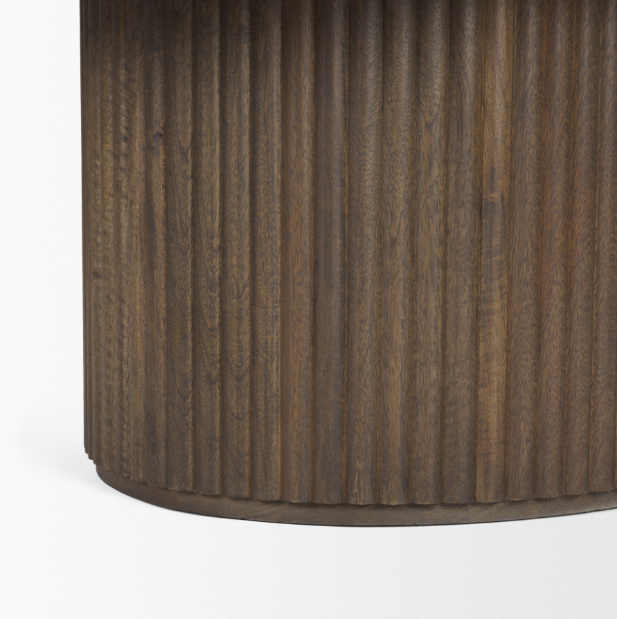 Terra Oval Fluted Coffee Table: Fluted Base View