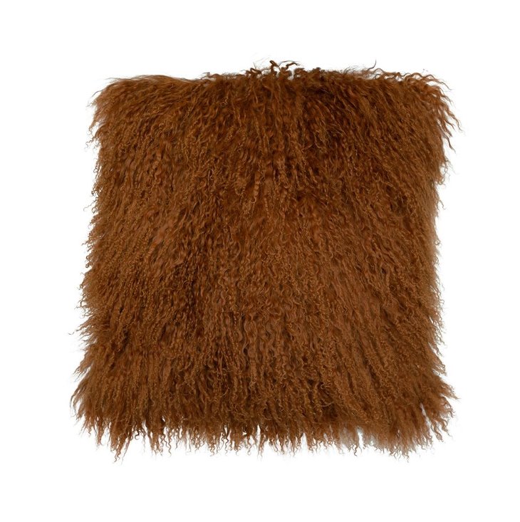 Tibetan Lamb 20x20 Pillow: In Copper