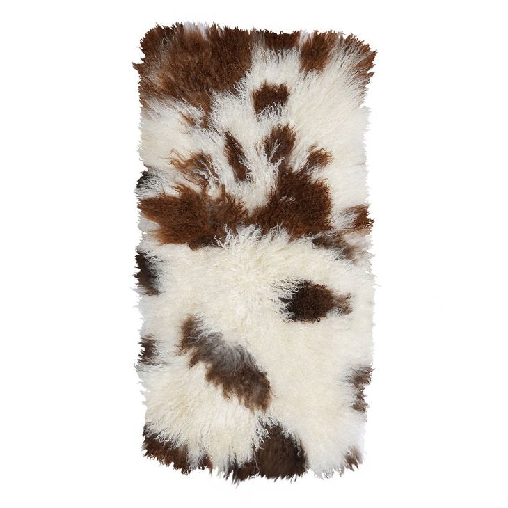 Tibetan 2x4 Throw: In Natural Brown & White