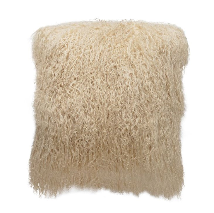 Tibetan Lamb 20x20 Pillow: In Off-White