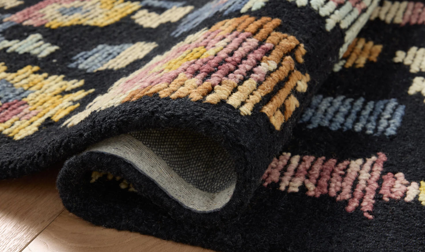 Tilly Rug in Midnight/Multi: Product Folded View