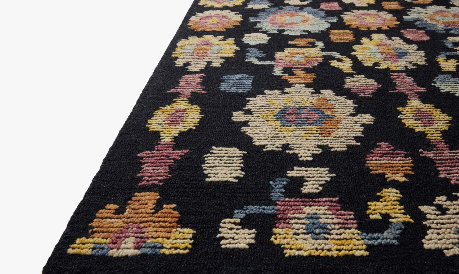 Tilly Rug in Midnight/Multi: Pile Height Product View