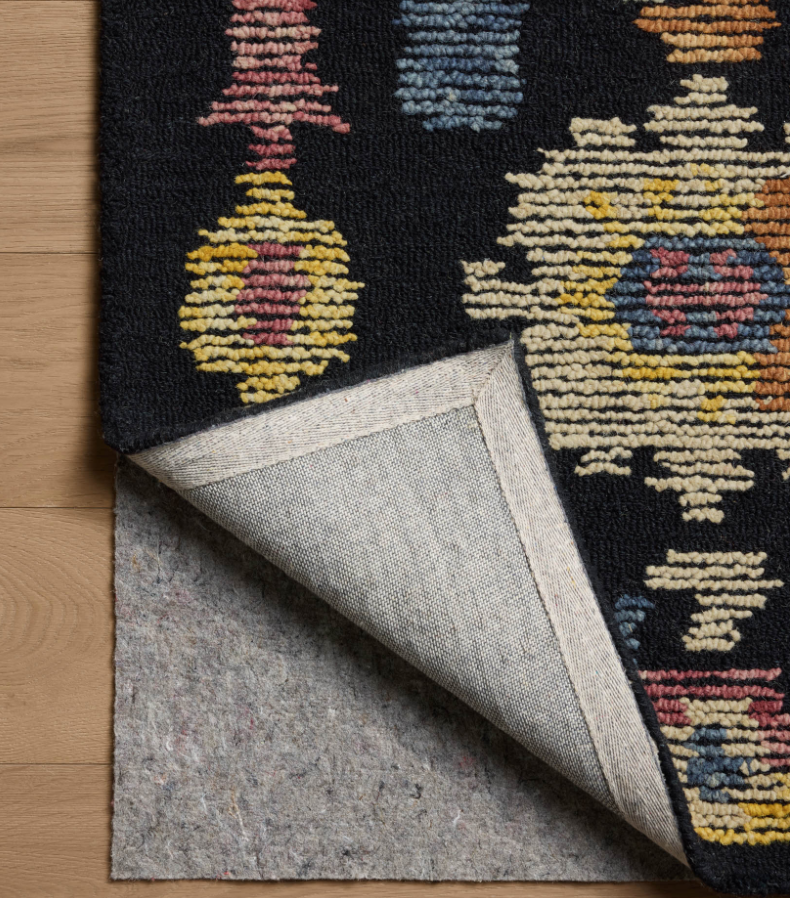 Tilly Rug in Midnight/Multi: Product Backing View