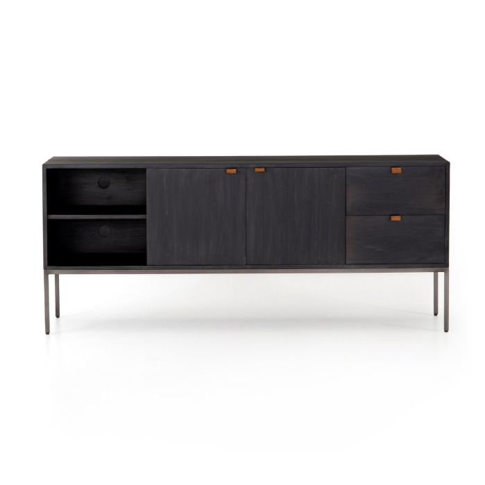 Trey Media Console-Black Wash Poplar: Available at City Home PDX