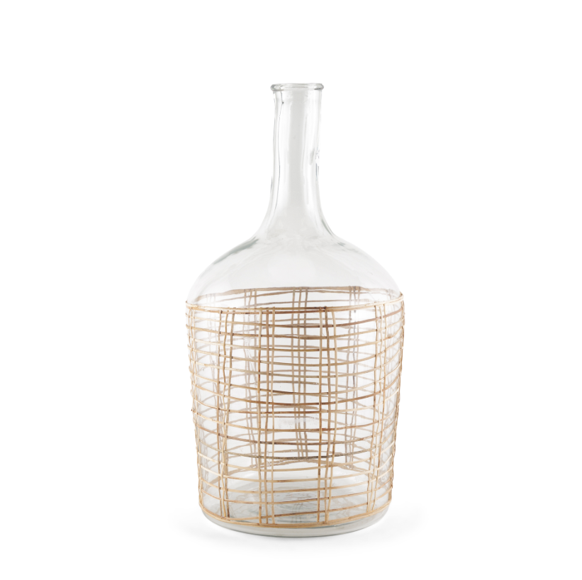Troian Rattan Wrapped Glass Bottle-Large: Available at City Home PDX