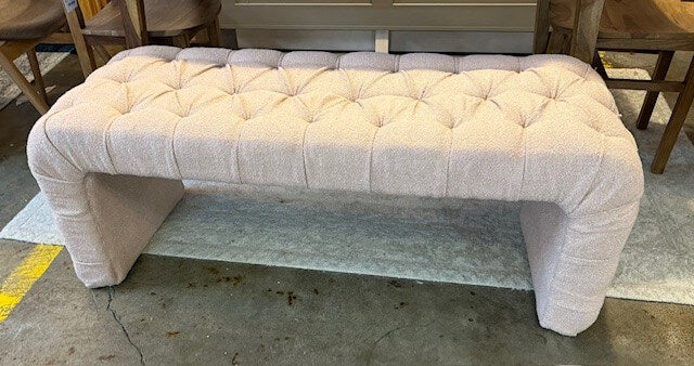 Tufted Fabric Bench: Available at City Home PDX Outlet