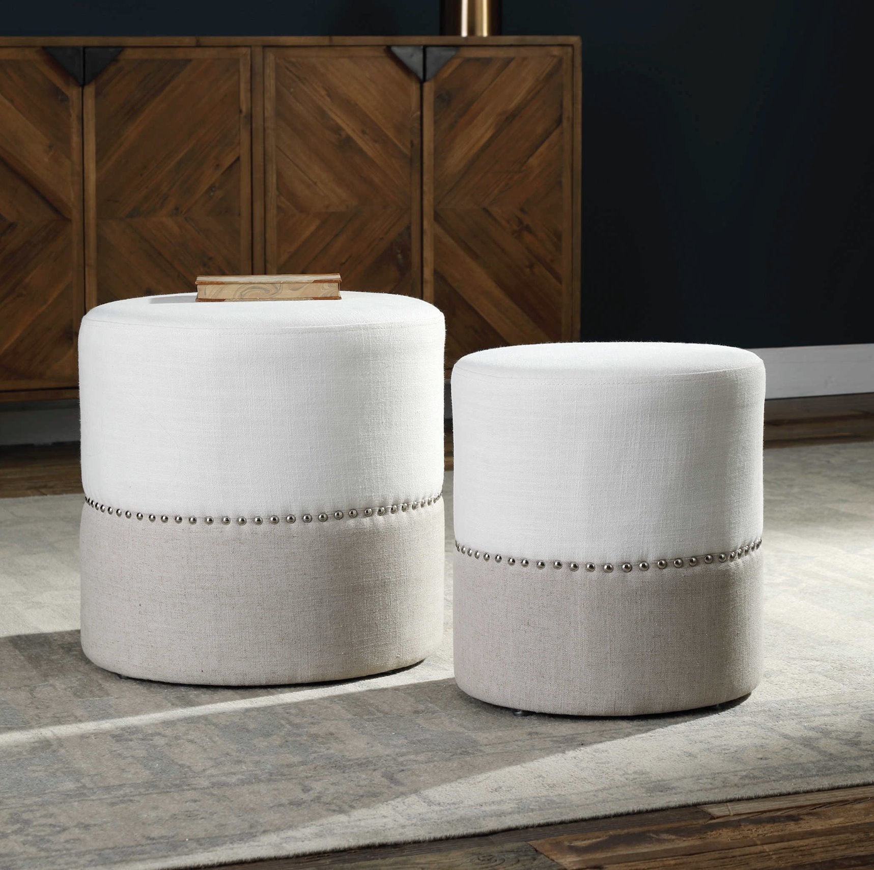 Tilda Nesting Ottomans, Set of 2: Product Style View