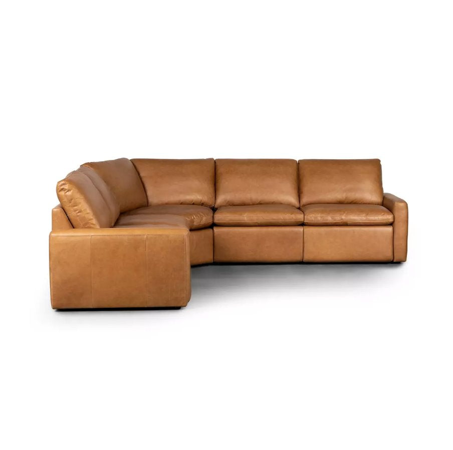Tillery Power Recliner 5-Piece Sectional in Sonoma Butterscotch: Product View