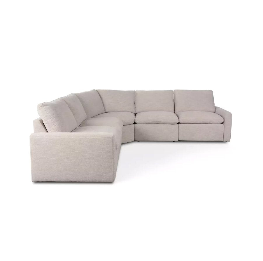 Tillery Power Recliner 5-Piece Sectional in Laken Stone: Product View