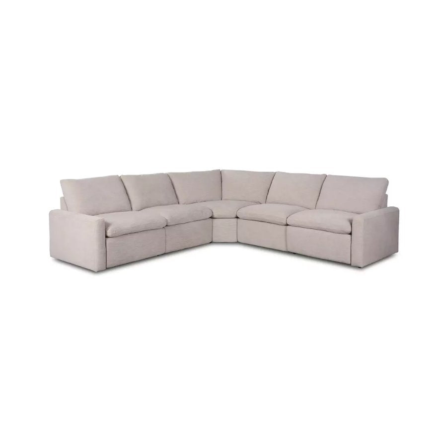 Tillery Power Recliner 5-Piece Sectional: In Laken Stone Finish