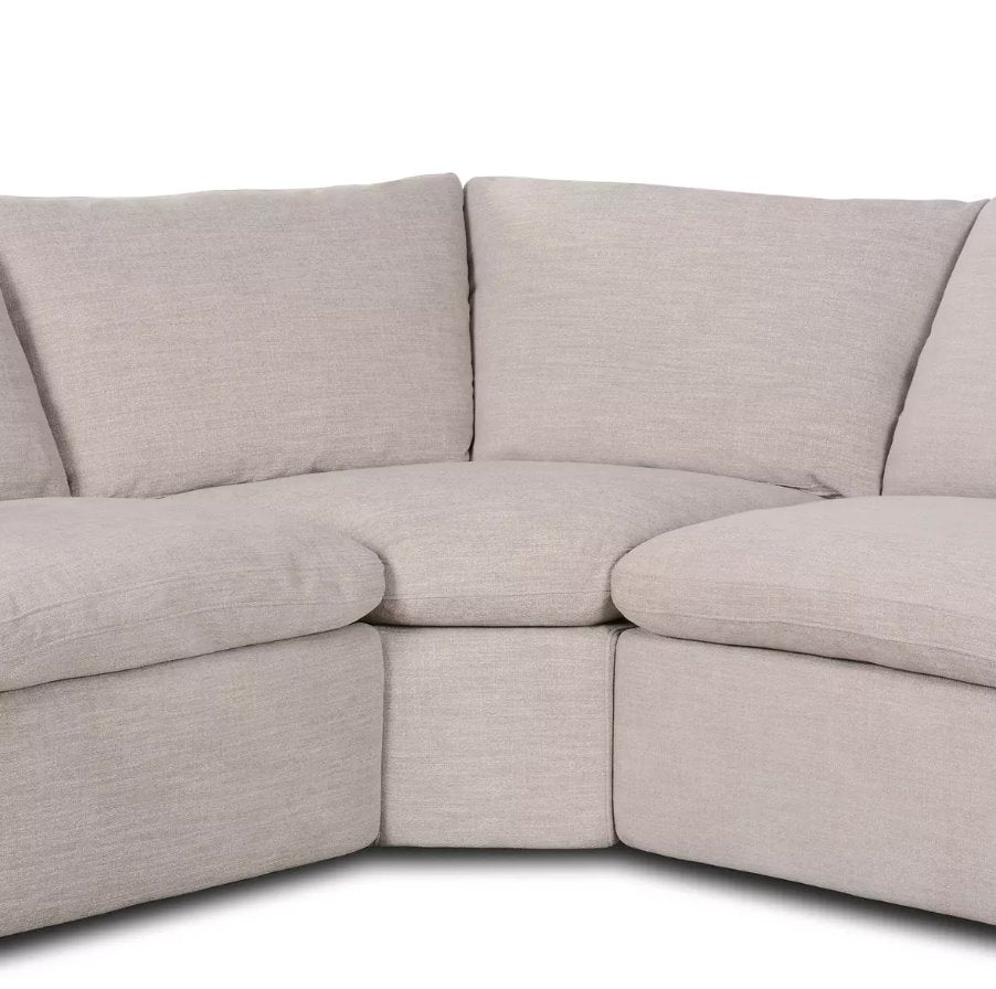 Tillery Power Recliner 5-Piece Sectional in Laken Stone: Cushion View