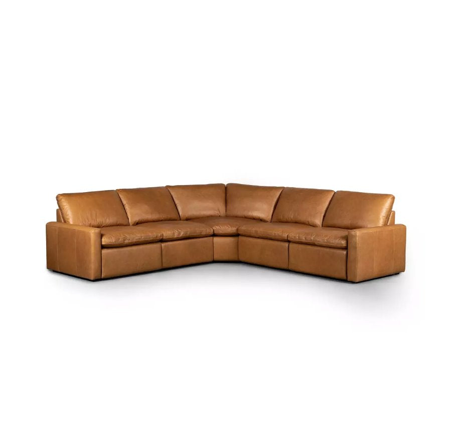 Tillery Power Recliner 5-Piece Sectional: In Sonoma Butterscotch Finish