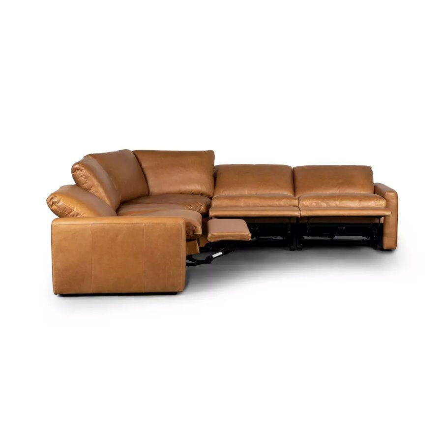Tillery Power Recliner 5-Piece Sectional in Sonoma Butterscotch: 3rd Open Recliner View