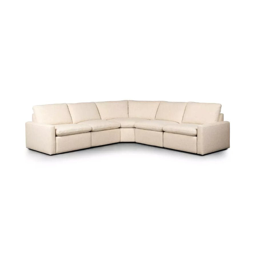 Tillery Power Recliner 5-Piece Sectional: In Antigo Natural Finish