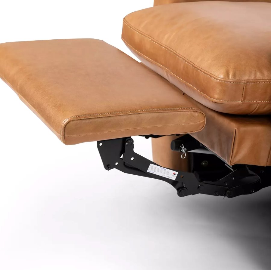 Tillery Power Recliner Accent Chair in Sonoma Butterscotch: Up-Close Recliner View