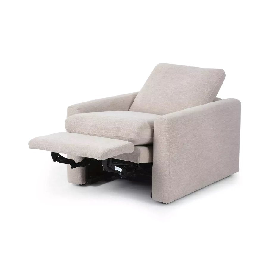 Tillery Power Recliner Accent Chair in Laken Stone: Side Recliner View