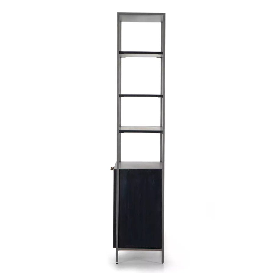 Trey Modular Wide Bookcase in Black Wash Poplar: Product Side View
