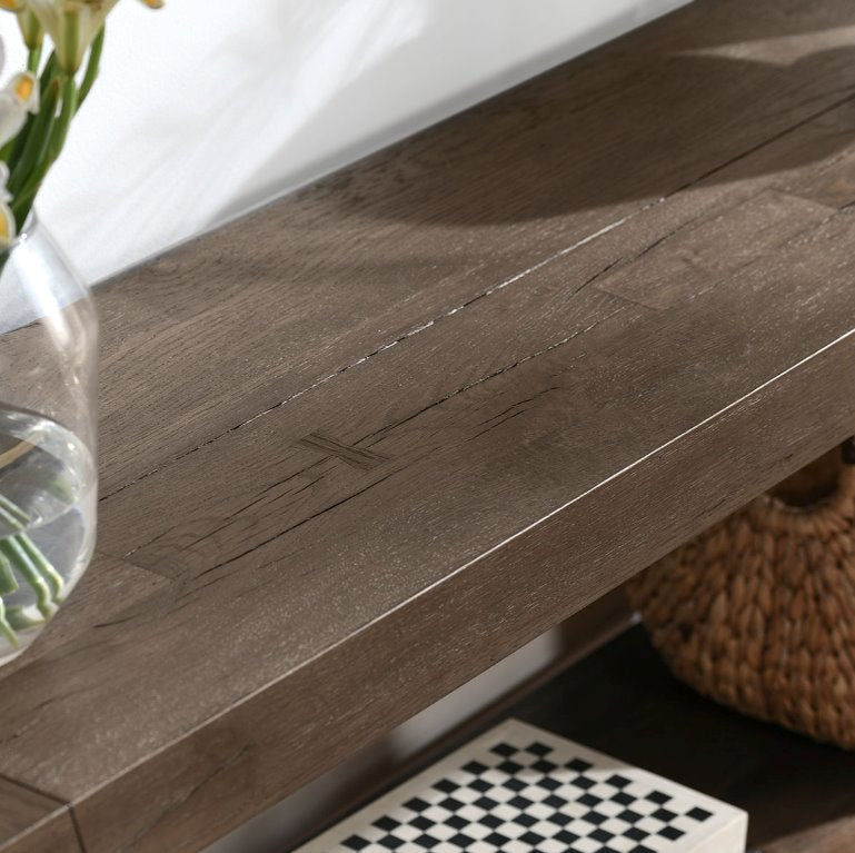 Troy Console Table: Up-Close View of Reclaimed Oak Wood