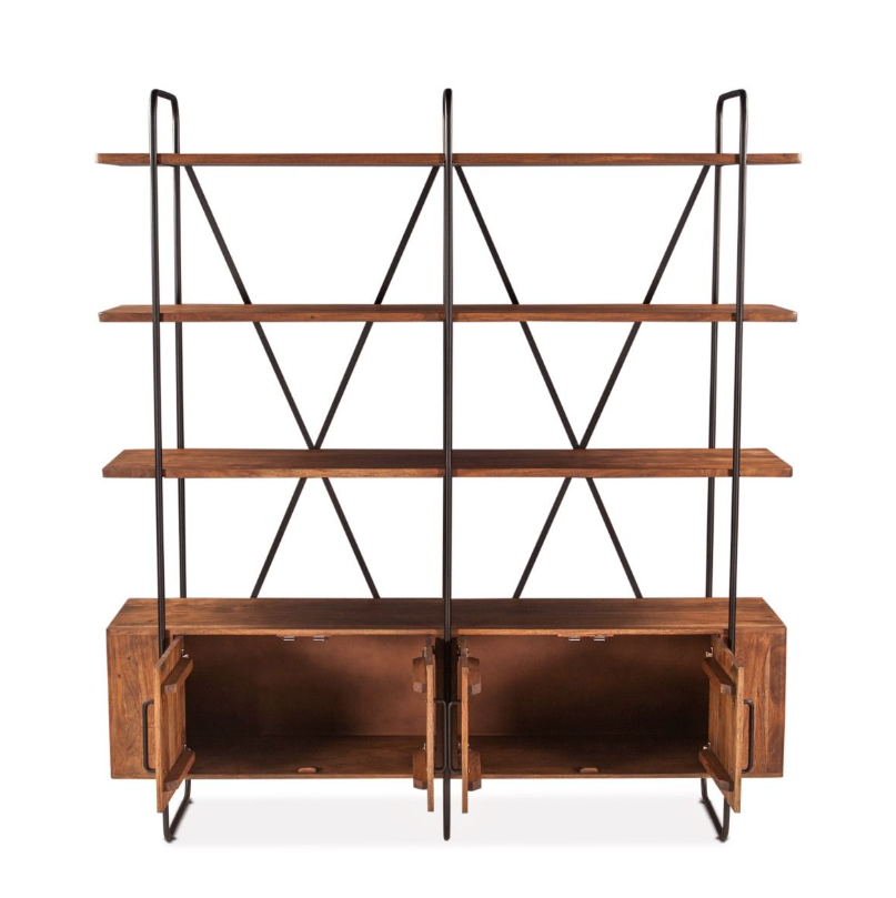Verbania Bookshelf-75": Open Cabinet Product View