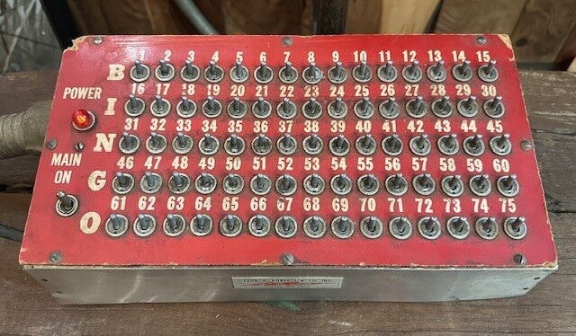 Vintage Bingo Scoreboard: Control Panel View