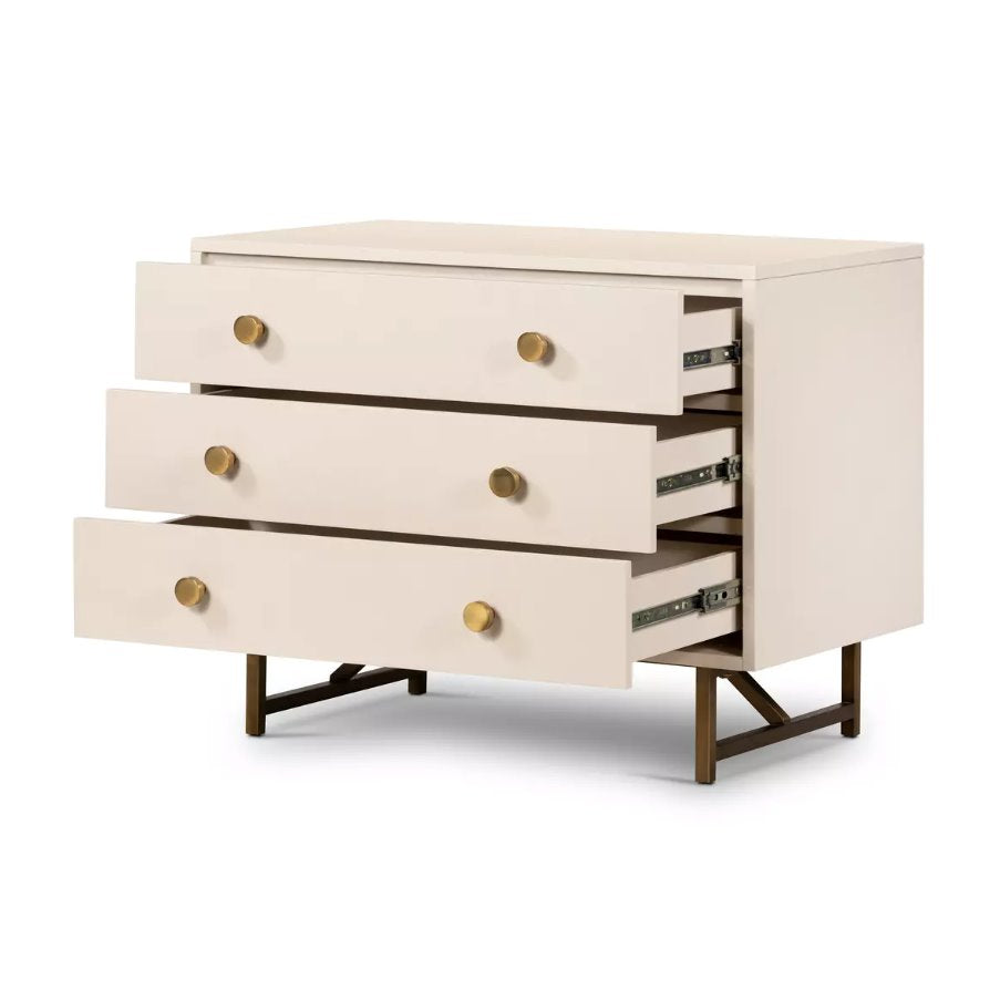 Van Rectangular Nightstand: Open Drawers View