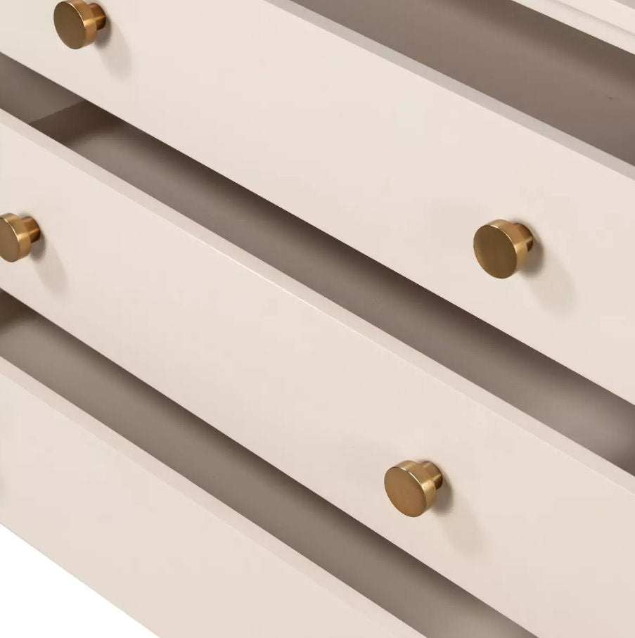 Van Rectangular Nightstand: Brass Handles