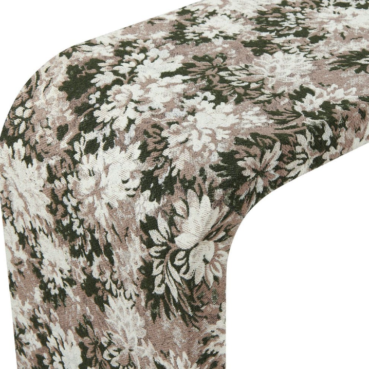 Vintage Bloom Upholstered Console Table: Up-Close Product View