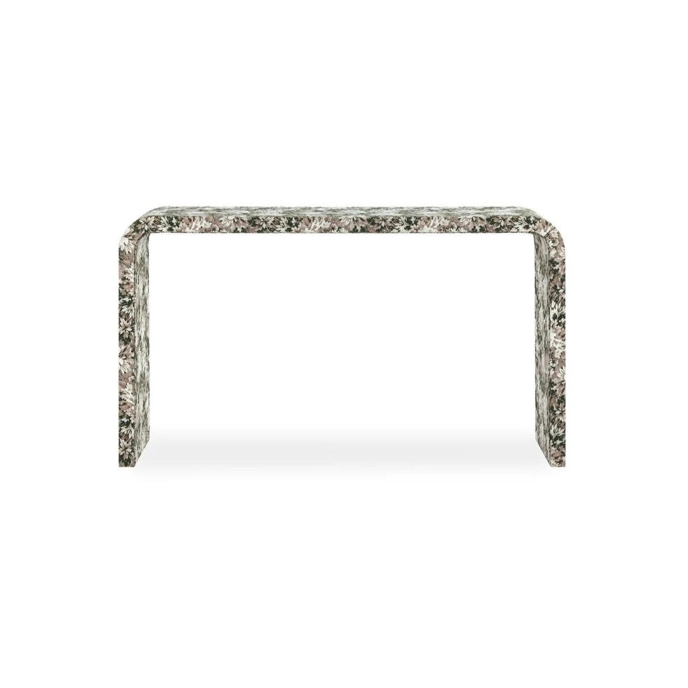 Vintage Bloom Upholstered Console Table: Available at City Home PDX