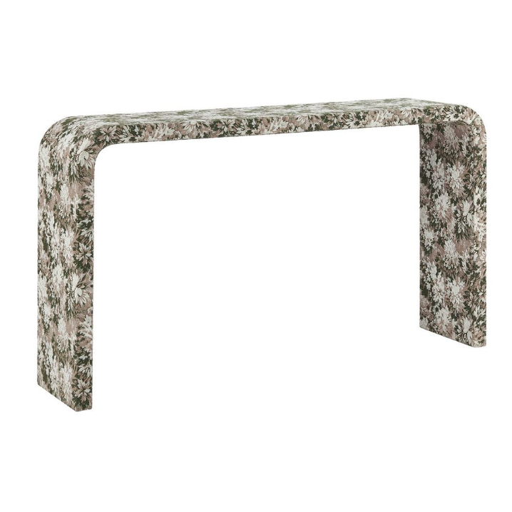 Vintage Bloom Upholstered Console Table: Product View