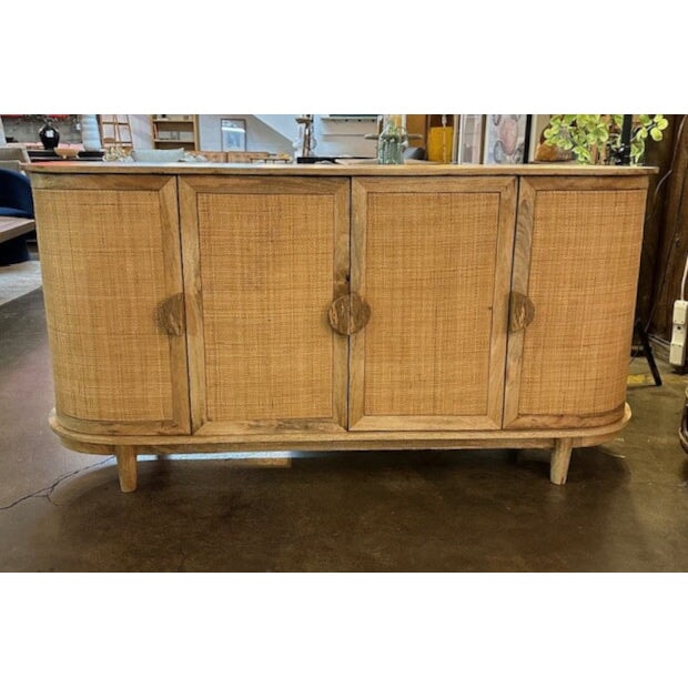 Rattan curved sideboard - shop unique furniture at the City Home Outlet
