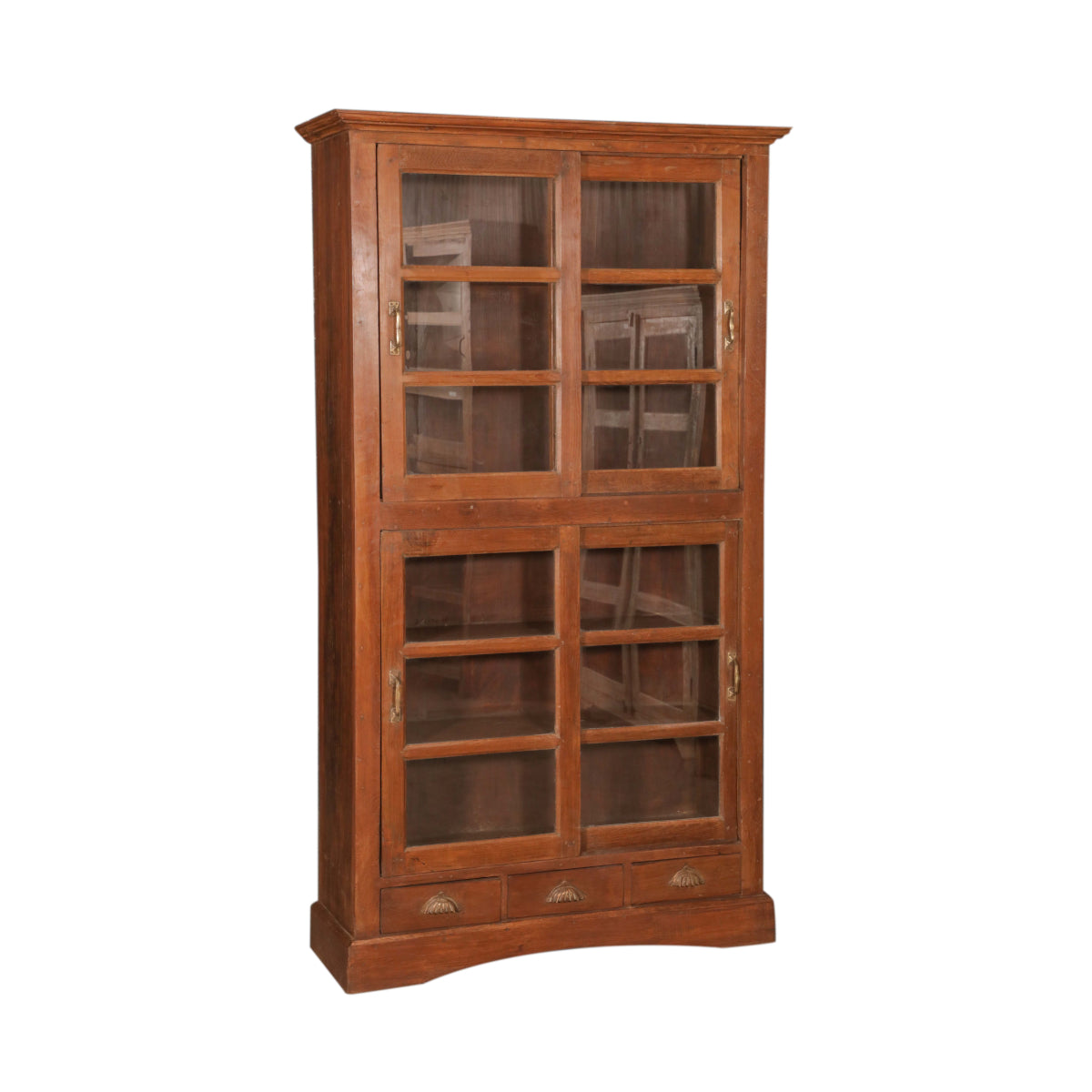 Handcrafted Wooden Cabinet with Glass: Available at City Home PDX