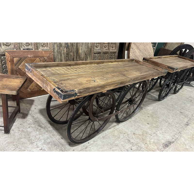 Teak Hand Cart with Iron-Style A: Available at City Home PDX