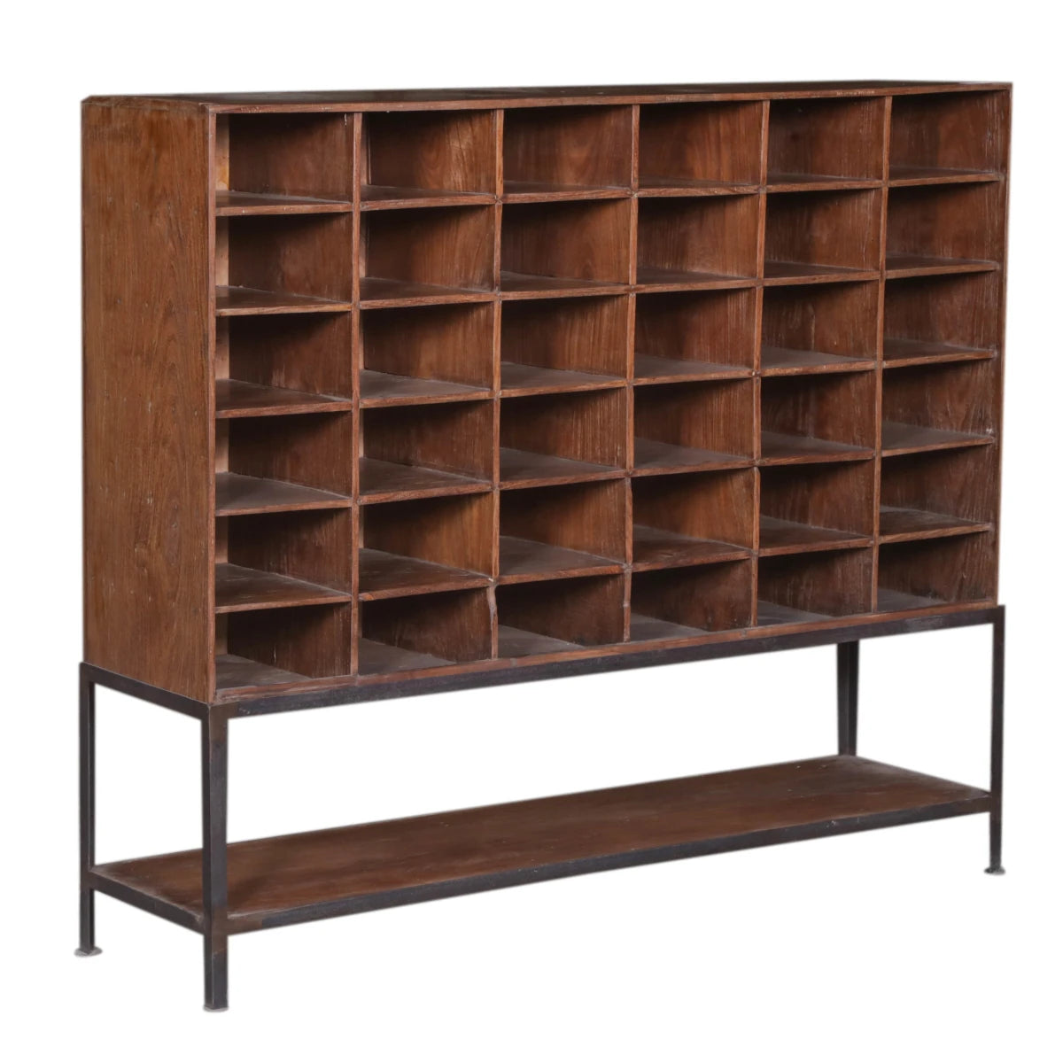 Teak Book Rack with Iron Stand-Style Two: Available at City Home PDX