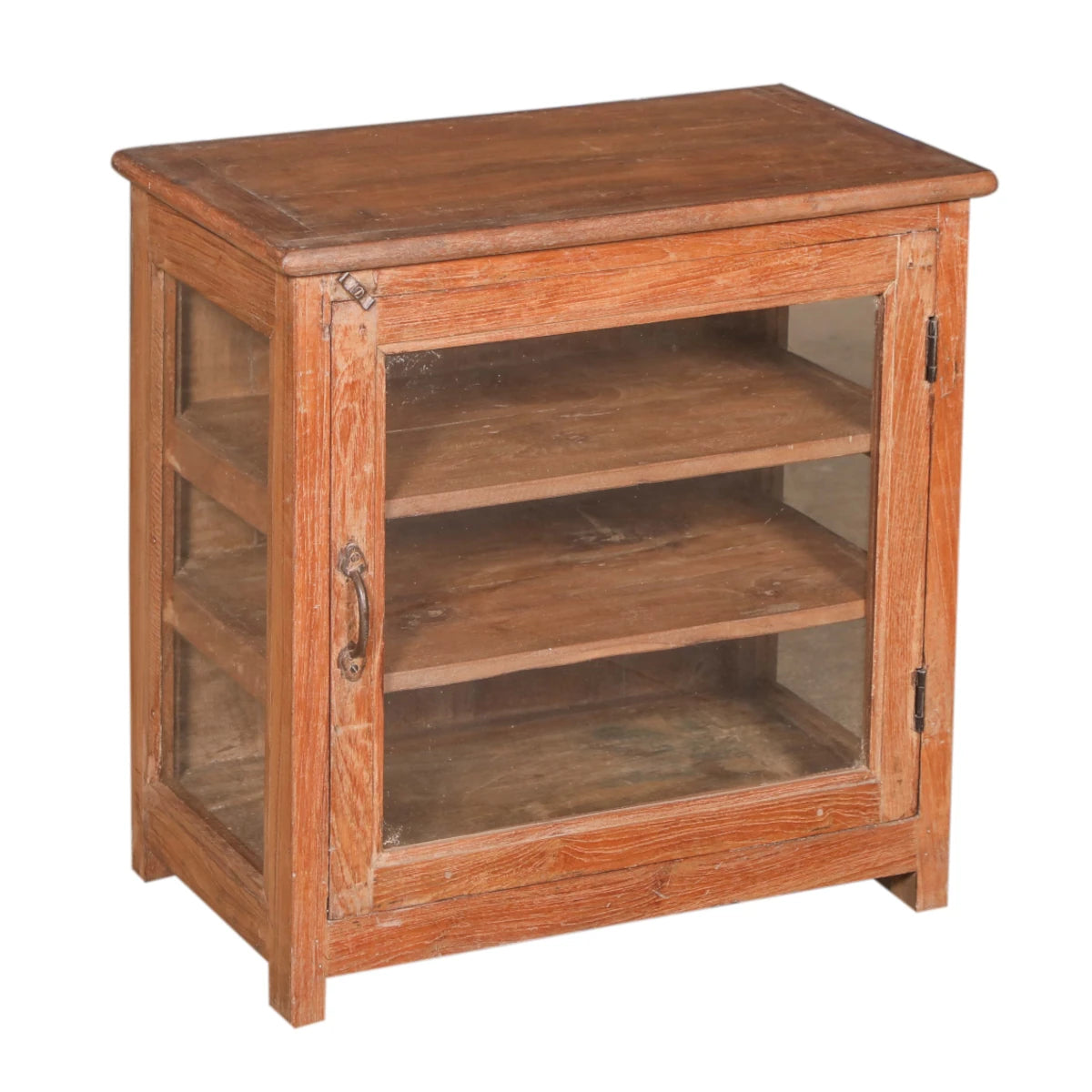 Lowboy Teak Cabinet with Glass-Style Three: Product View