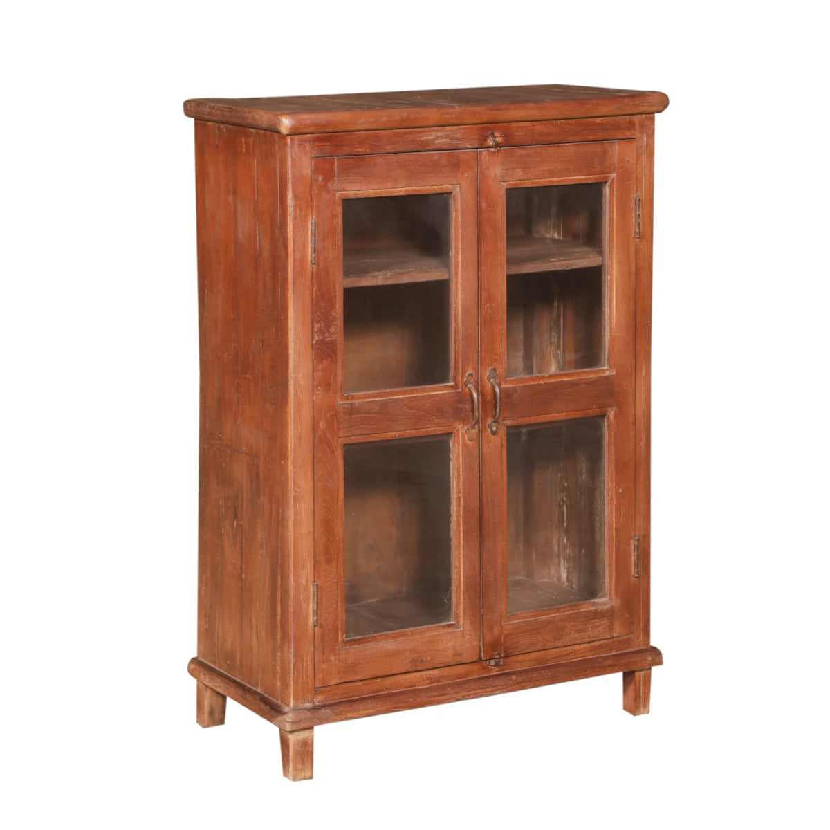 Small Teak Cabinet with Glass-Style C: Product View
