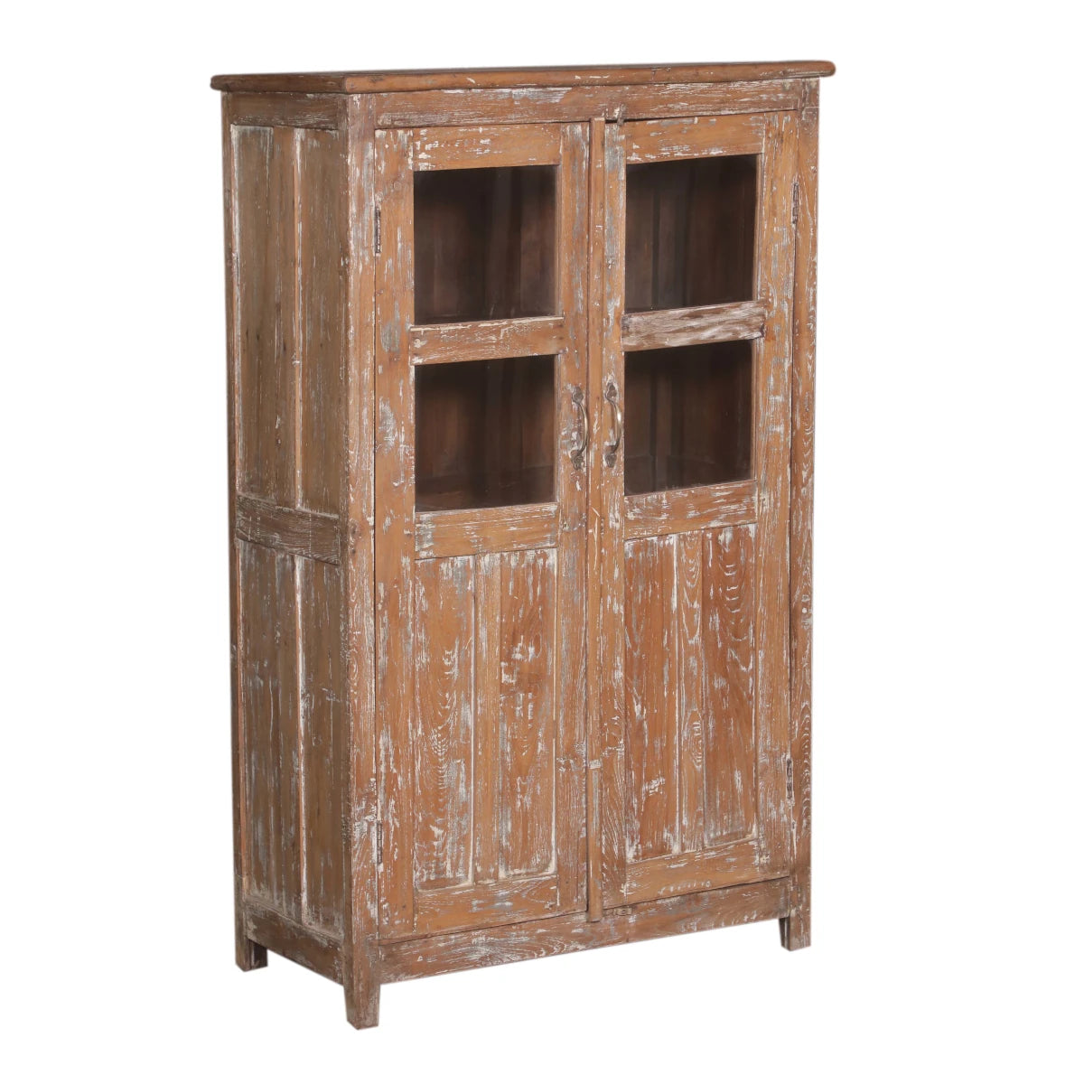 2 Door Teak Cabinet with Glass-Style Two: Product View