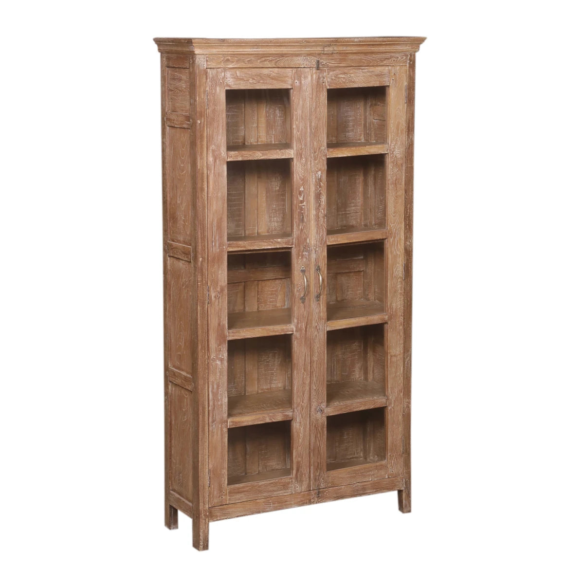 Narrow Teak Cabinet with Glass-Style B: Product View