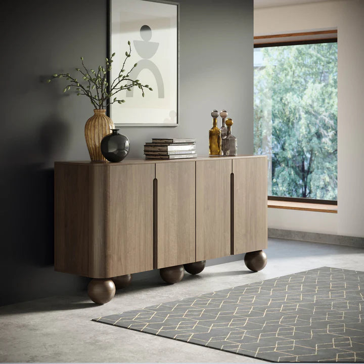 Globe Sideboard - styled with books and art