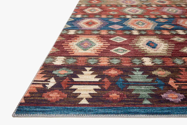 Zion Rug in Fiesta/Multi: Product Pile Height View