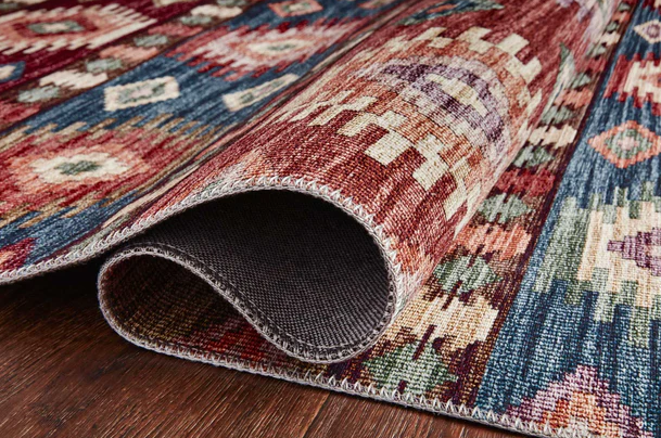 Zion Rug in Fiesta/Multi: Folded Product View