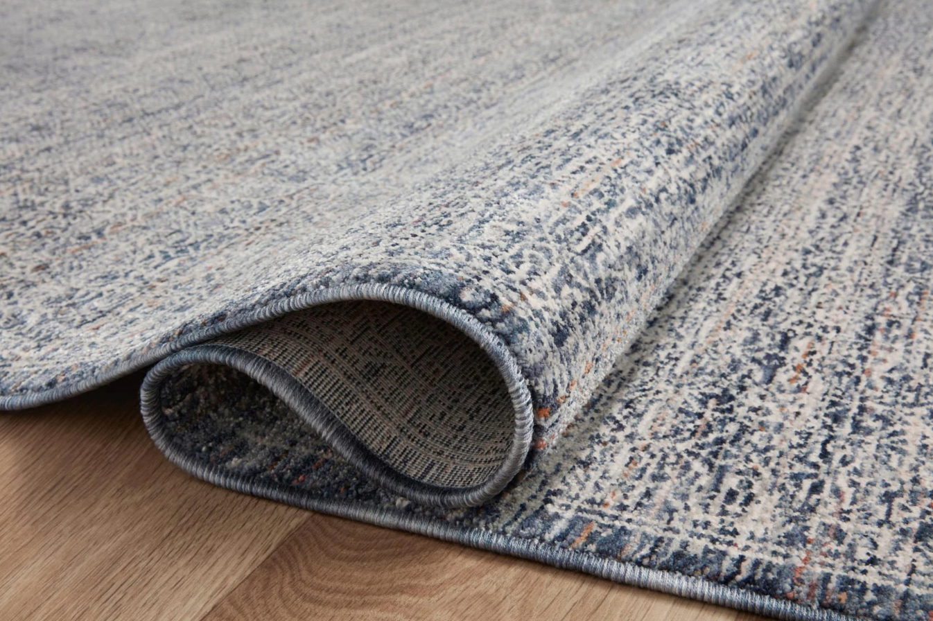 Amber Lewis Zuma Rug in Denim/Ivory: Folded Product View